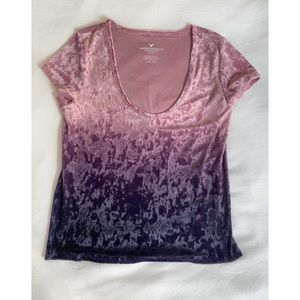 American Eagle Pink/Purple Ombré Velvet Top 💕